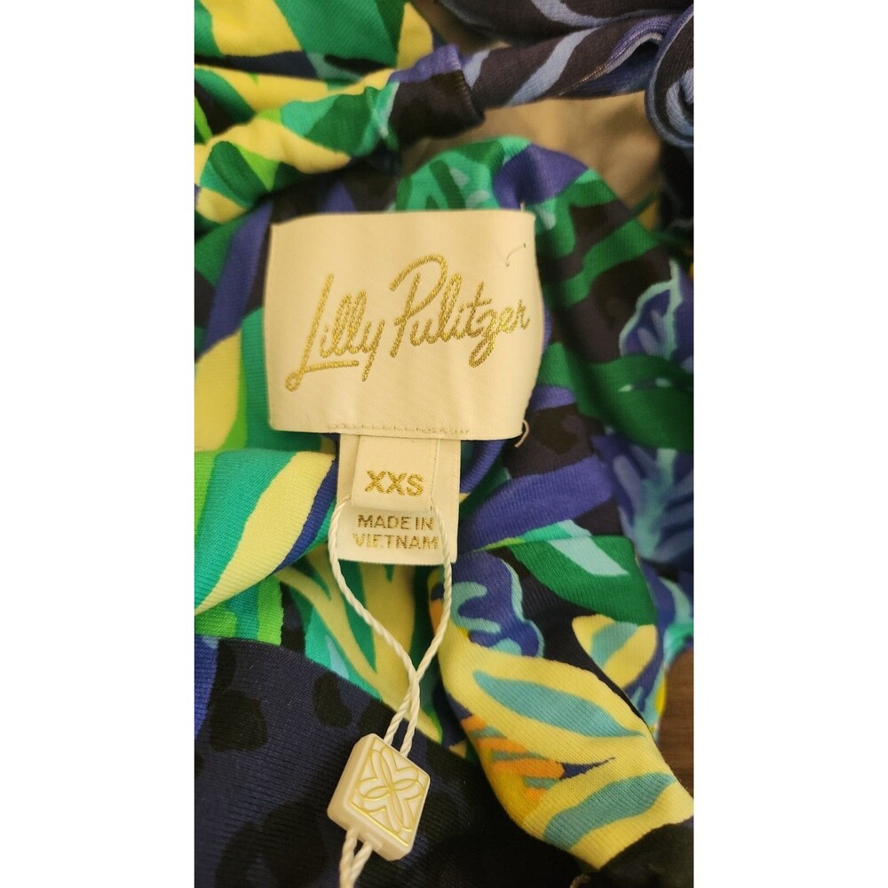 Lilly Pulitzer Orla Maxi Dress Navy & Blue Tropical Floral Halter XXS Resort NWT - Picture 4 of 13